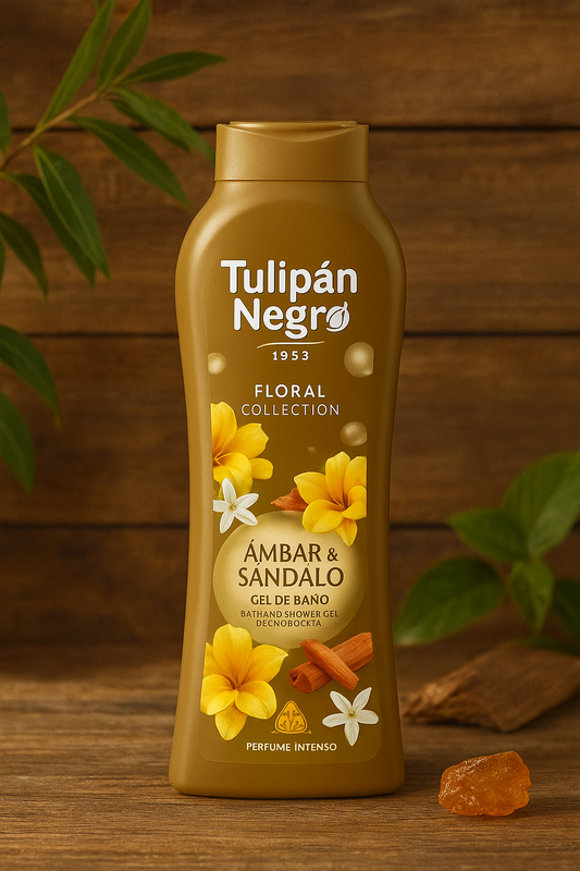 🌿 TULIPÁN NEGRO – Gel Douche Parfum Intense Ambre & Santal